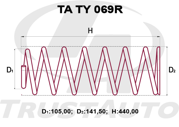 Пружина ходовой части TRUSTAUTO TATY069R